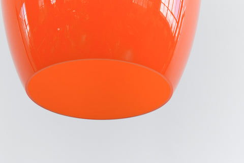 Vintage Large Orange Glass Pendant Light Shade