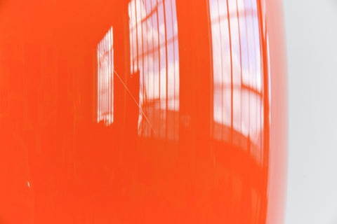 Vintage Large Orange Glass Pendant Light Shade
