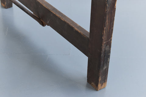 Vintage Large Rustic Wooden Folding Trestle Table