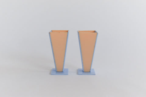 Vintage Art Deco Pair of Lucite Vases