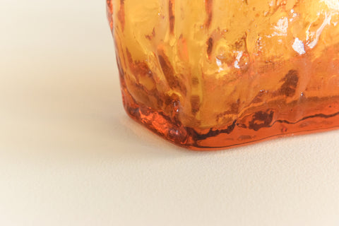 Vintage Mid 20th Century Decorative Amber Glass Vase