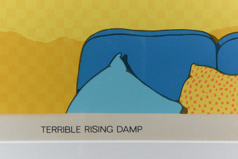 Vintage Original Screen Print Artist Proof by Jeffery Edwards Dated 1969 Titled 'Terrible Rising Damp'