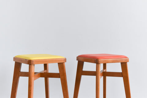 Vintage Pair of 1960s Wooden Stools by Stoe