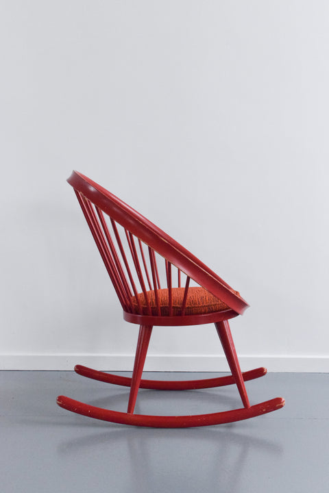 Vintage Circle Rocking Chair by Yngve Ekström for Stol AB Sweden