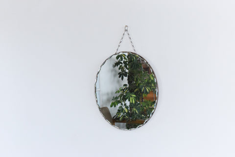 Vintage Round Frameless Bevelled Wall Mirror