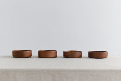 Vintage Set of 4 Small Wooden Bowls