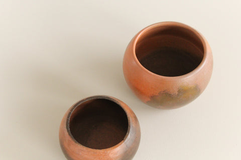 Vintage Set of Three Studio Pottery Glazed Pots