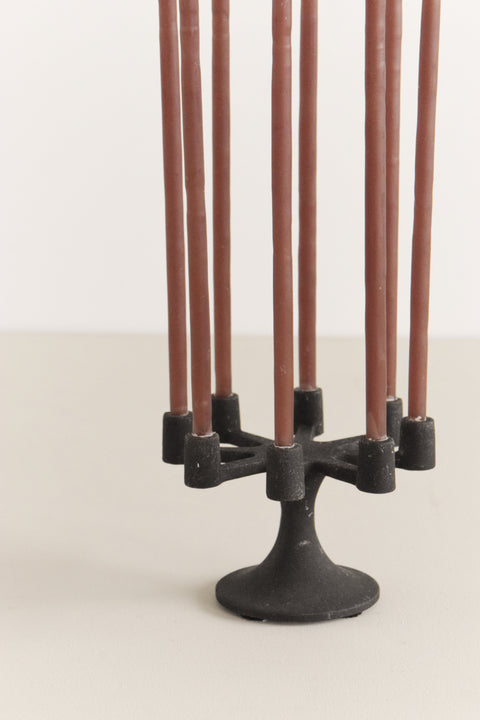 Vintage Small 1960s Black Cast Iron Candelabra by Robert Welch