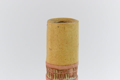 Vintage Small Cylindrical Studio Pottery Ceramic Vase by Louis Hudson