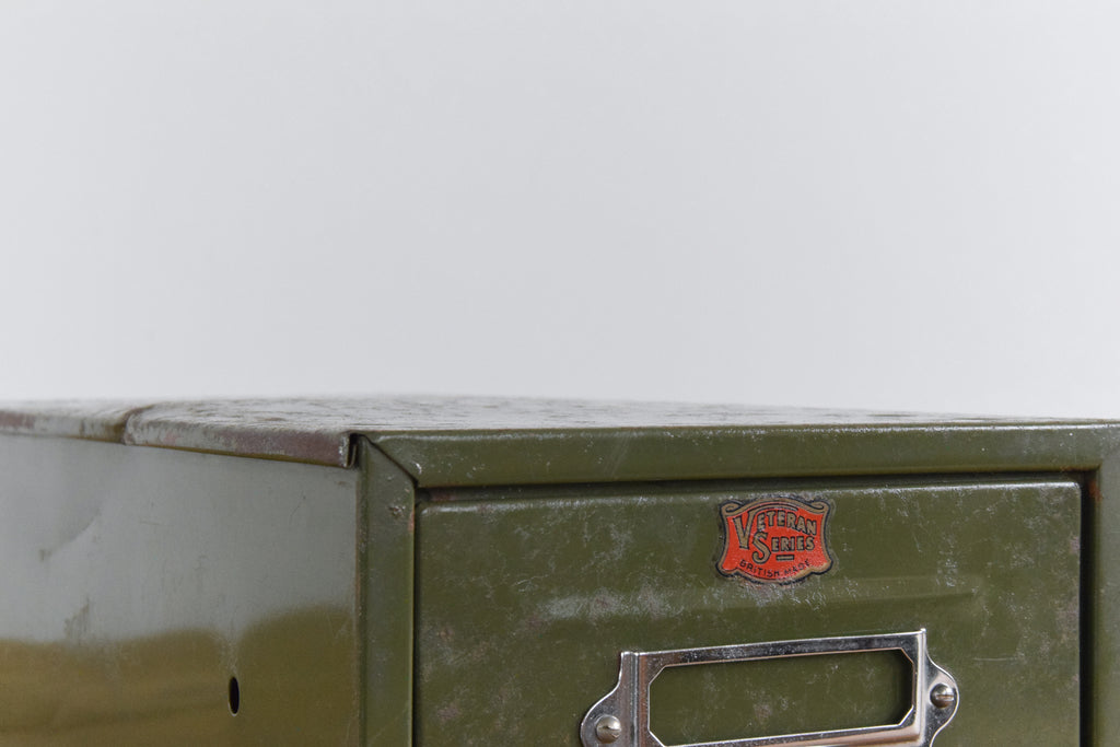 Vintage Green Metal Filing Box Single Drawer Veteran Series ...