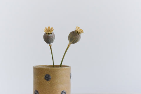 Vintage Small Patterned Studio Pottery Stoneware Pot / Vase