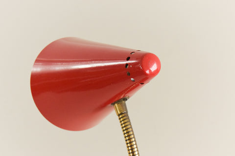 Vintage Small Red Gooseneck Desk Lamp
