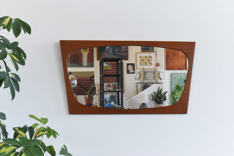 Vintage Teak Framed Mirror