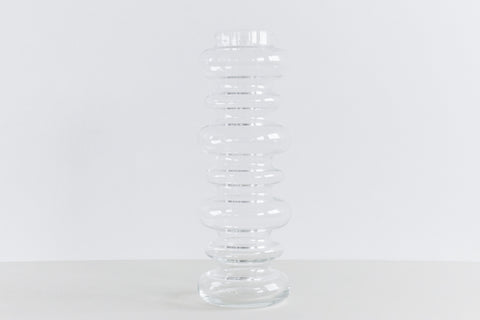 Vintage Tall Clear Glass Bubble Vase