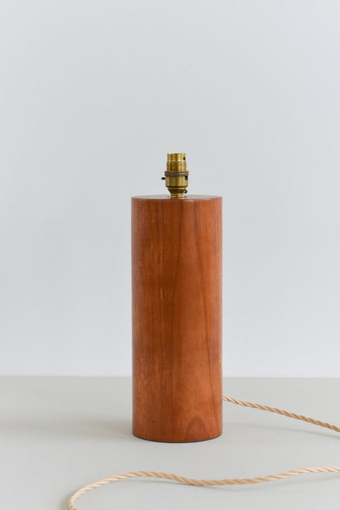 Vintage Teak Cylinder Lamp Base