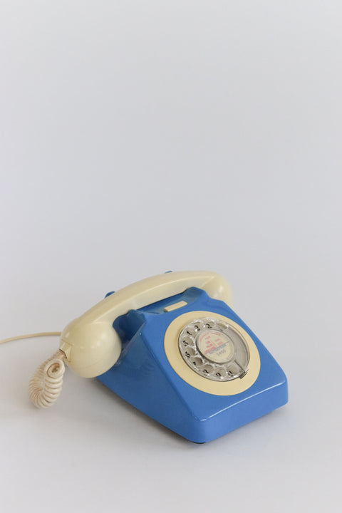 Vintage Two Tone Blue and Cream GPO 746 Rotary Telephone