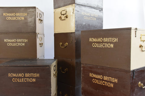 Vintage Wooden Ex-Museum of Carlisle Romano British Collection Storage Box