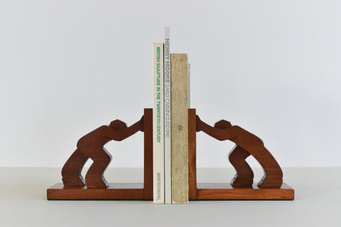 Vintage Wooden Sculptural Bookends