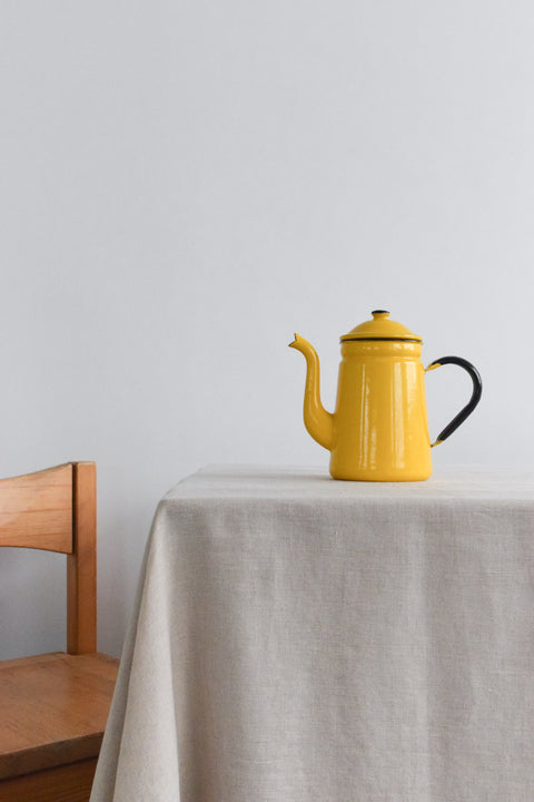 Vintage Yellow Enamel Coffee Pot