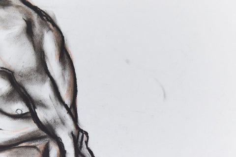 Vintage Original Pastel Nude Male Life Drawing by Artist Robert Arthur Bramwell