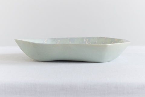 Vintage Contemporary 1980s Ceramic Studio Pottery Octagonal Serving Bowl / Platter