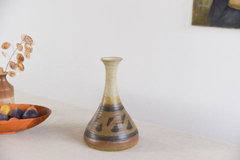 Vintage Tall Fluted Patterned Studio Pottery Vase