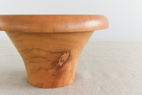 Vintage Rustic Hand Turned Wooden Lipped Fruit Bowl by John Holt