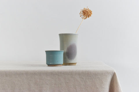 Vintage Pair of Small Pots / Vases by Studio Potter Chris Lucas