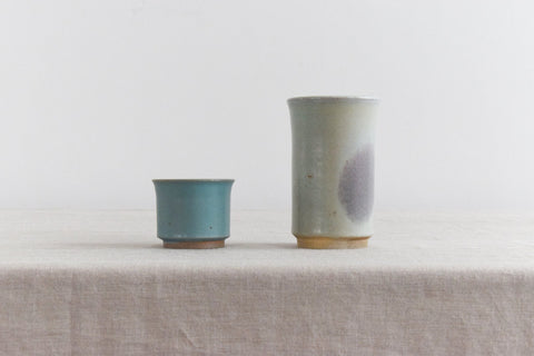 Vintage Pair of Small Pots / Vases by Studio Potter Chris Lucas