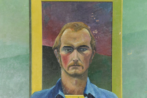 Vintage Original Portrait Painting by Artist Greg Cooke Dated 1970