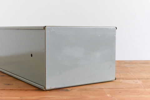 Vintage Grey Metal Filing Box Single Drawer Veteran Series