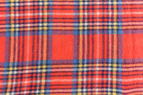 Vintage Red Tartan Pattern Fleece Blanket