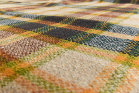 Vintage Wool Tartan Pattern Blanket