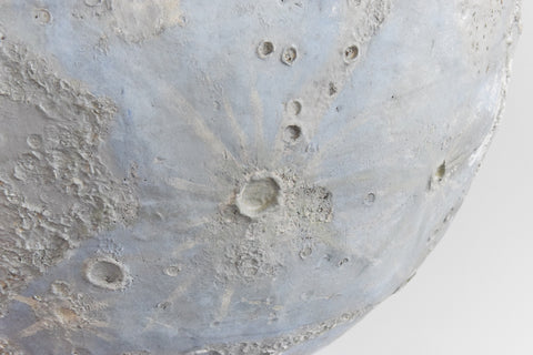 Vintage 1970s School Project Papier Mache and Plaster Model of the Moon